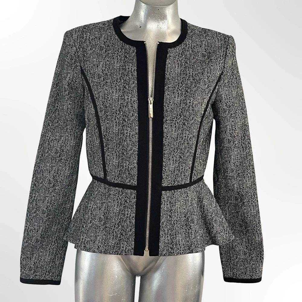 DKNY Black and Gray Textured Blazer in Size 6 - NWOT - Picture 4 of 8